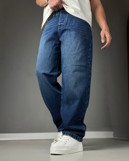شلوار جین نیم بگ مردانه رنگ آبی کد 1283