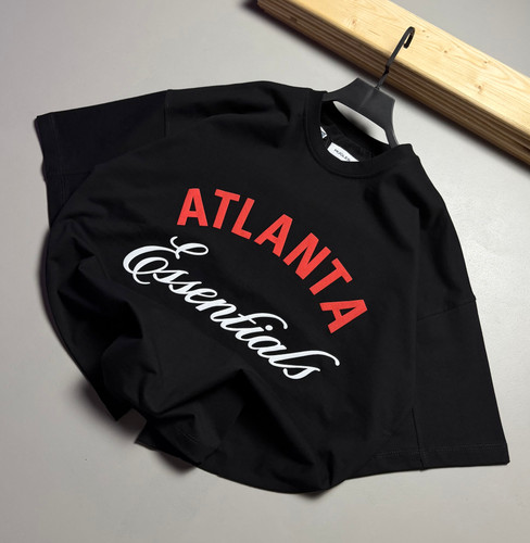 تیشرت قواره باکسی مدل ATLANTA رنگ مشكي کد 834