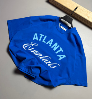 تیشرت قواره باکسی مدل ATLANTA رنگ آبي شالي کد 834